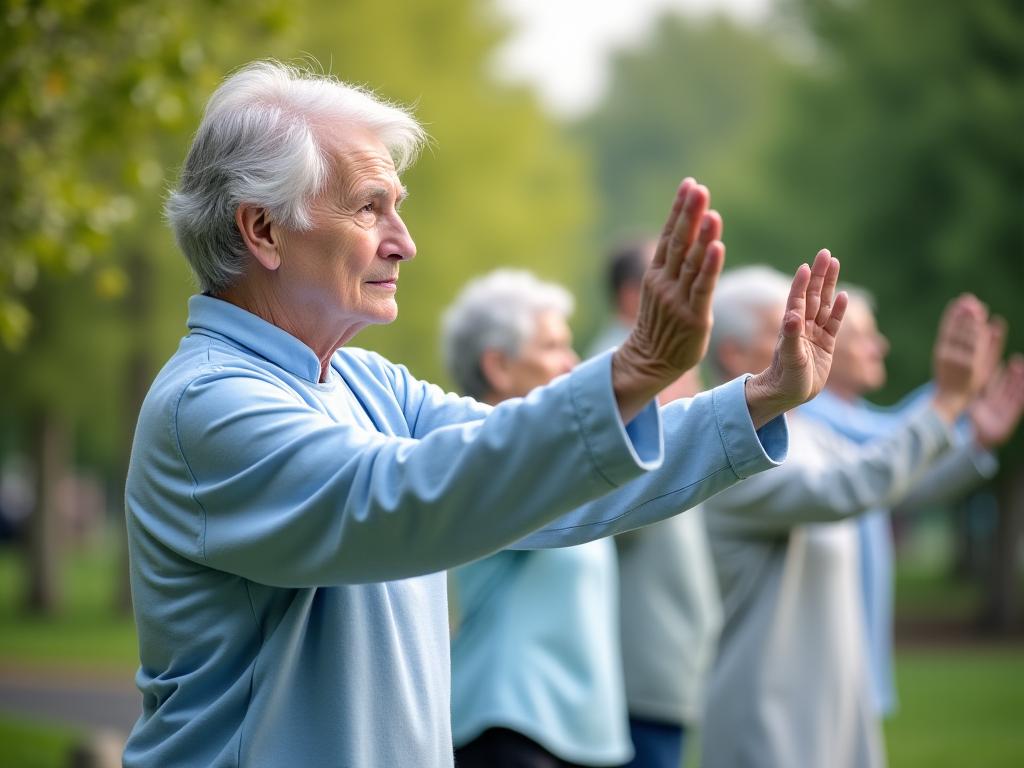 Senioren beim Tai Chi Training